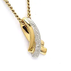 anheng i 9 karat gull og 9 karat hvitt gull