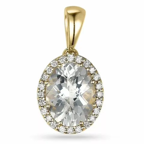 kvarts anheng i 14 karat gull 0,12 ct 2,00 ct