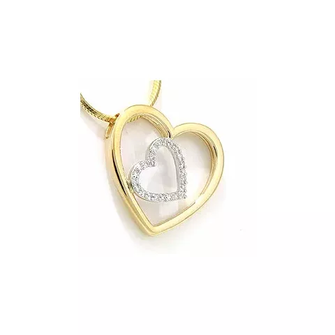 diamantanheng i 14 karat gull og hvitt gull 0,12 ct