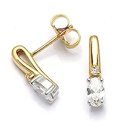 øredobber i 9 karat gull med 