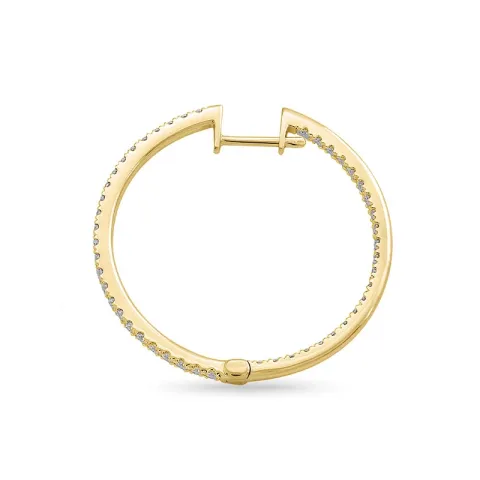 1/2 par diamant creol i 14 karat gull med diamant