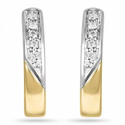 15 mm diamant creol i 14 karat gull og hvitt gull med diamant 