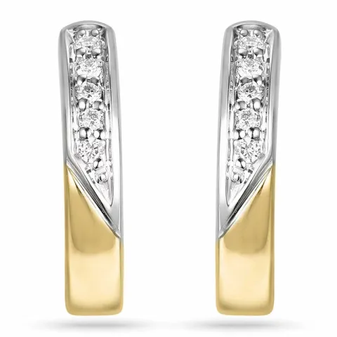 15 mm diamant creol i 14 karat gull og hvitt gull med diamant