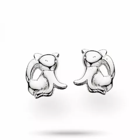 Scrouples katt øredobber i sølv
