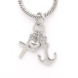 Scrouples tro-håp-kjærlighet anheng i rodinert sølv