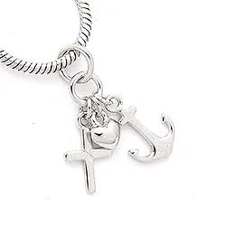 Scrouples tro-håp-kjærlighet anheng i rodinert sølv