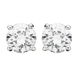 7 mm Scrouples øredobber i sølv hvite zirkoner