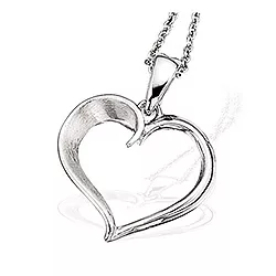 Scrouples hjerte anheng med halskjede i sølv