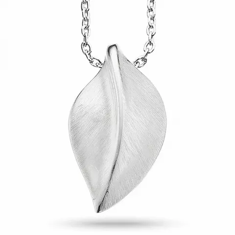 Scrouples blad anheng med halskjede i sølv