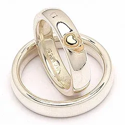 Scrouples gifteringer i sølv og alm. gull