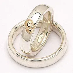 Scrouples gifteringer i sølv og alm. gull