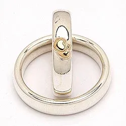 Scrouples gifteringer i sølv og alm. gull