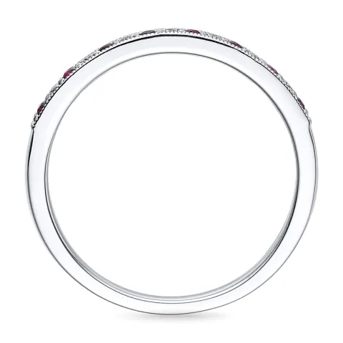 rød rubin ring i 14 karat hvitt gull 0,08 ct 0,17 ct