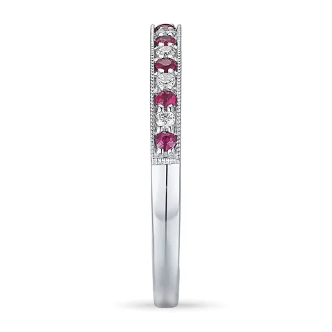 rød rubin ring i 14 karat hvitt gull 0,08 ct 0,17 ct