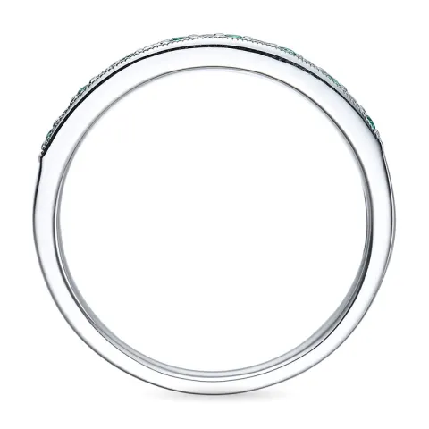 smaragd ring i 14 karat hvitt gull 0,08 ct 0,10 ct