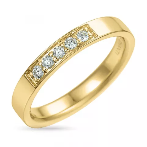 diamant ring i 14 karat gull 0,15 ct
