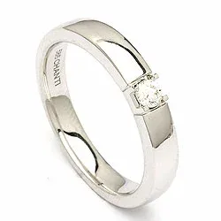 alliansering i 14 karat hvitt gull 1 x 0,10 ct