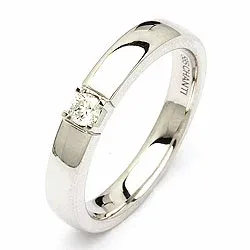 alliansering i 14 karat hvitt gull 1 x 0,10 ct