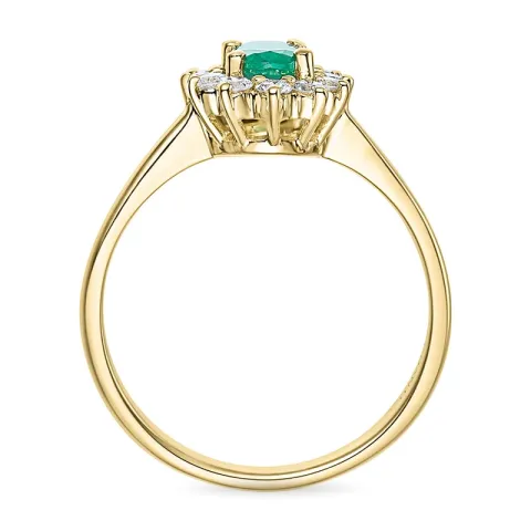 smaragd rosettring i 14 karat gull 0,26 ct 0,47 ct