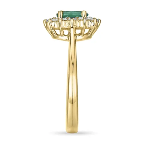 smaragd rosettring i 14 karat gull 0,26 ct 0,47 ct