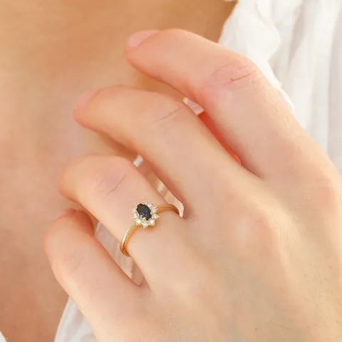 rosettring i 14 karat gull 0,11 ct 0,35 ct