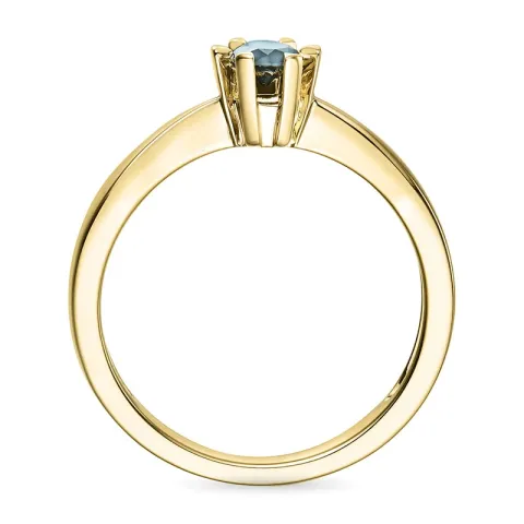 svart diamant solitairering i 14 karat gull 0,21 ct