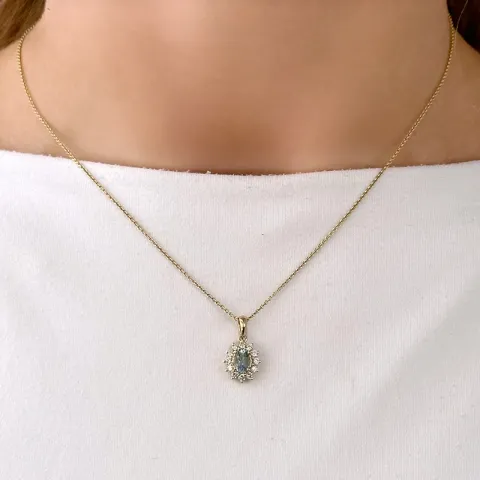 rosettanheng i 14 karat gull 0,26 ct 0,42 ct