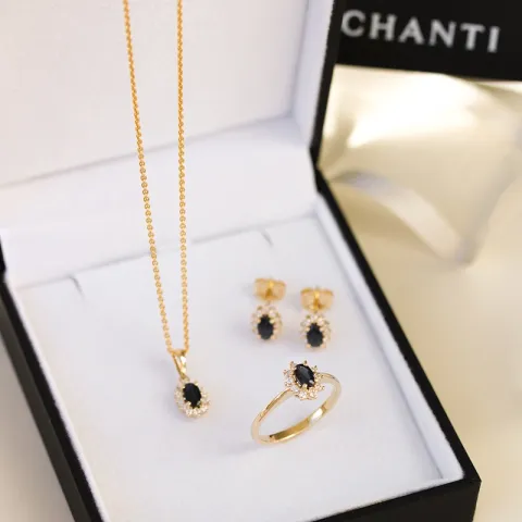 rosettanheng i 14 karat gull 0,10 ct 0,35 ct