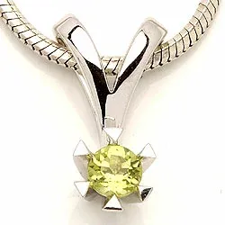 peridot anheng i 14 karat hvitt gull 0,30 ct