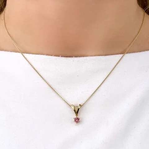 Elegant rosa anheng i 14 karat gull 0,28 ct