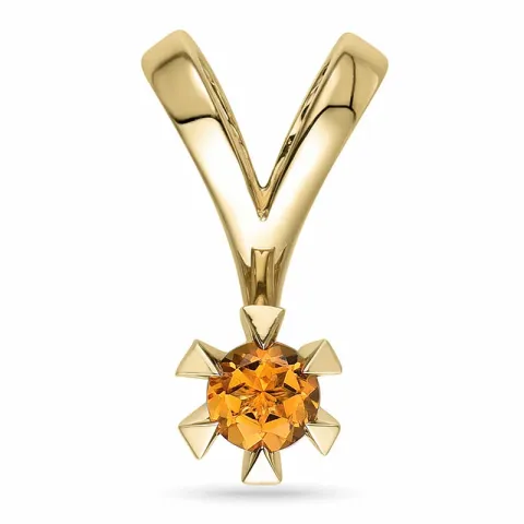 oransje citrin solitaireanheng i 14 karat gull 0,25 ct