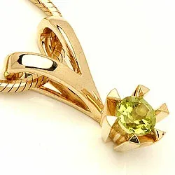 peridot anheng i 14 karat gull 0,30 ct