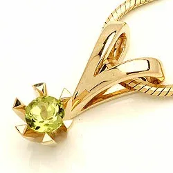 peridot anheng i 14 karat gull 0,30 ct