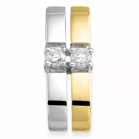 diamantanheng i 14 karat gull og hvitt gull 0,08 ct