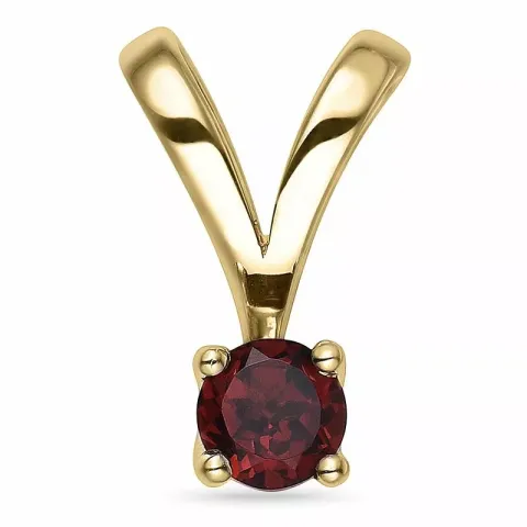 granat solitaireanheng i 14 karat gull 0,32 ct