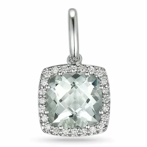 firkantet diamantanheng i 14 karat hvitt gull 0,12 ct 2,0 ct