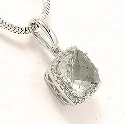 firkantet diamantanheng i 14 karat hvitt gull 0,12 ct 2,0 ct