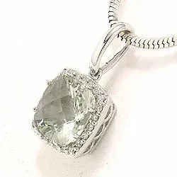 firkantet diamantanheng i 14 karat hvitt gull 0,12 ct 2,0 ct