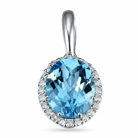 topas anheng i 14 karat hvitt gull 0,12 ct 3,0 ct