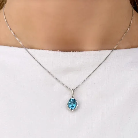 topas anheng i 14 karat hvitt gull 0,12 ct 3,0 ct