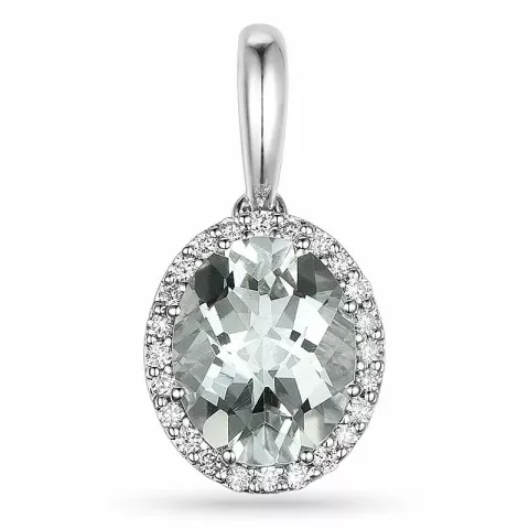 diamant anheng i 14 karat hvitt gull 0,12 ct 2,00 ct