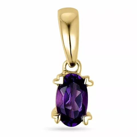 ametyst anheng i 14 karat gull 0,25 ct