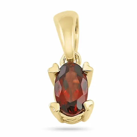 ovalt granat anheng i 14 karat gull 0,29 ct