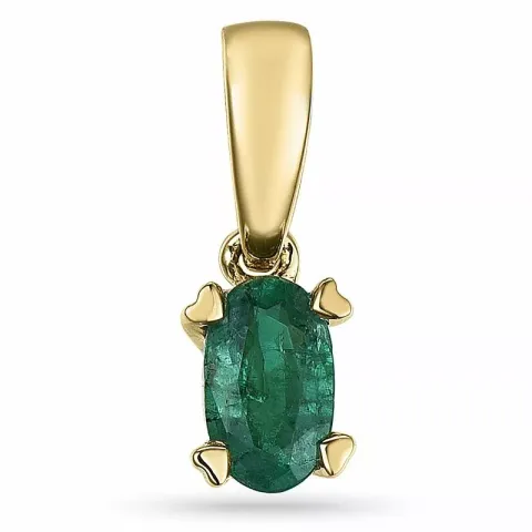 smaragd anheng i 14 karat gull 0,26 ct