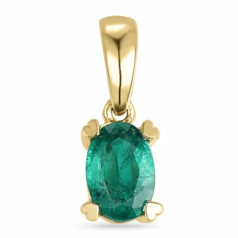 smaragd anheng i 14 karat gull 0,47 ct