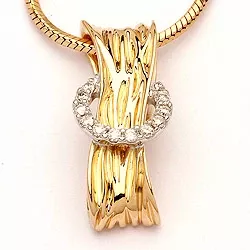 diamantanheng i 14 karat gull og hvitt gull 0,09 ct