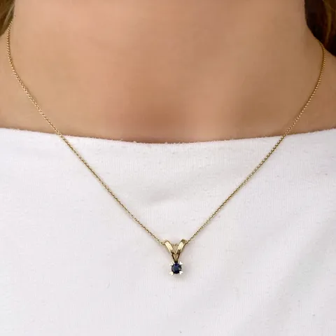 safir anheng i 14 karat gull 0,30 ct