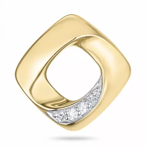 diamantanheng i 14 karat gull og hvitt gull 0,05 ct