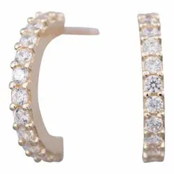 NORDAHL ANDERSEN runde øredobber i 8 karat hvit zirkon