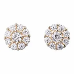 NORDAHL ANDERSEN runde øredobber i 8 karat hvite zirkoner